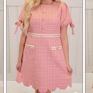 COPY - NWT Simply Southern tweed pink and gold dress size xxl